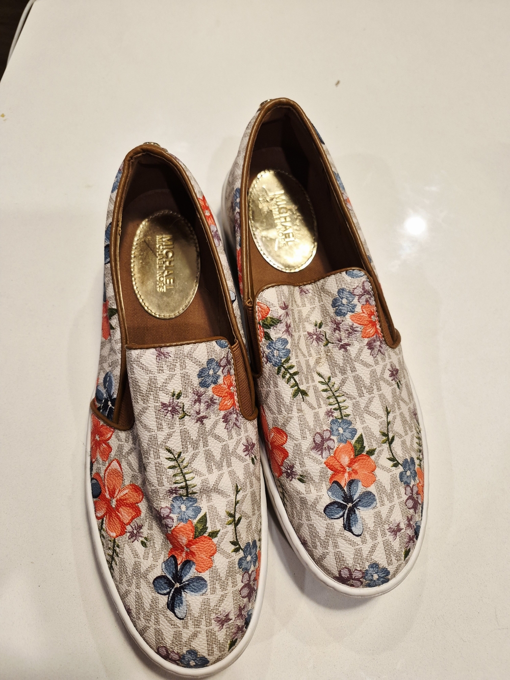 Michael Kors Women's Floral Slip-On Sneakers in Multi-Color Size 8